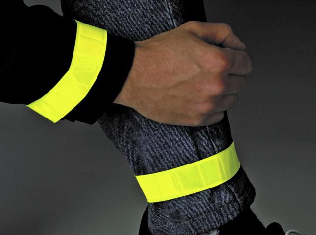 Origin Outdoors Velcro tape, luminous yellow, reflective tape, luminous tape, 1 pair