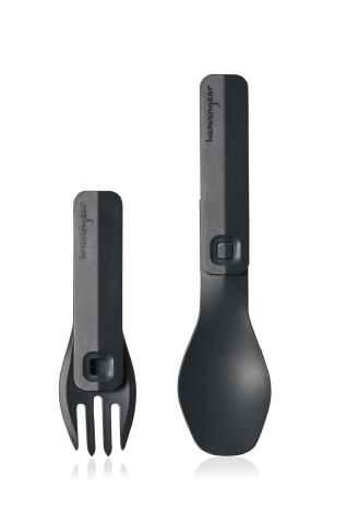 humangear cutlery GoBites CLICK gray travel cutlery spoon fork