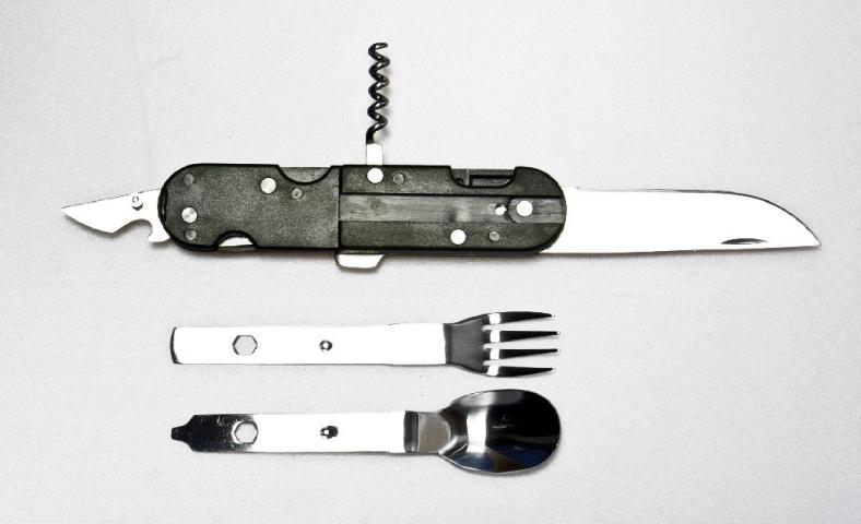 BasicNature Bivouac Mount Cutlery Cutlery Set Travel Cutlery Travel Knife Spoon Fork Outdoor Travel Camping Picnic