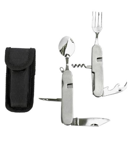BasicNature Bivouac Survival Cutlery Cutlery Set Travel Cutlery Travel Knife Spoon Fork Outdoor Travel Camping Picnic